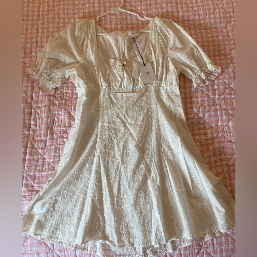 White LPA Simona Eyelet Dress